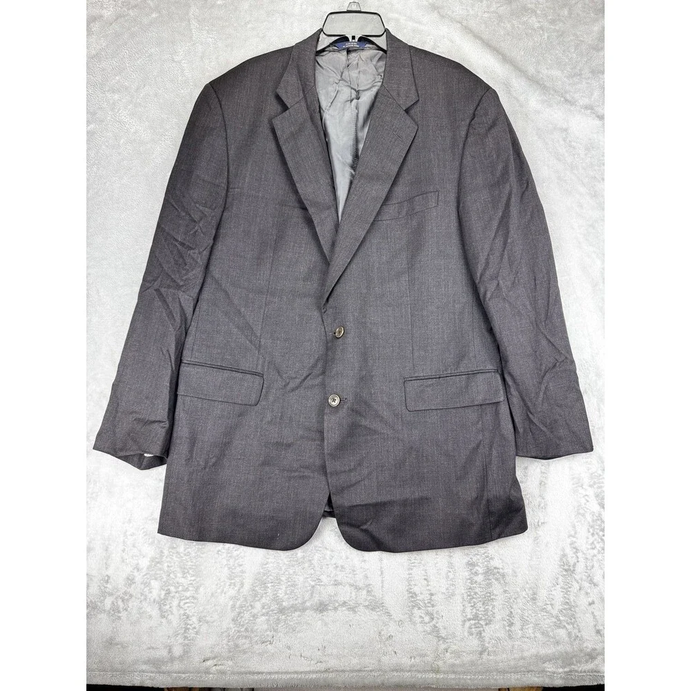 Brooks Brothers Mens Blazer Sport Coat 46LG Dark Gray Wool Made in USA